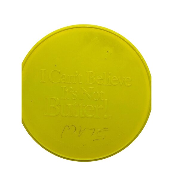 VTG “I Can’t Believe It’s Not Butter!” Yellow Plastic Tub Container w/ Lid 1980s - Picture 3 of 5
